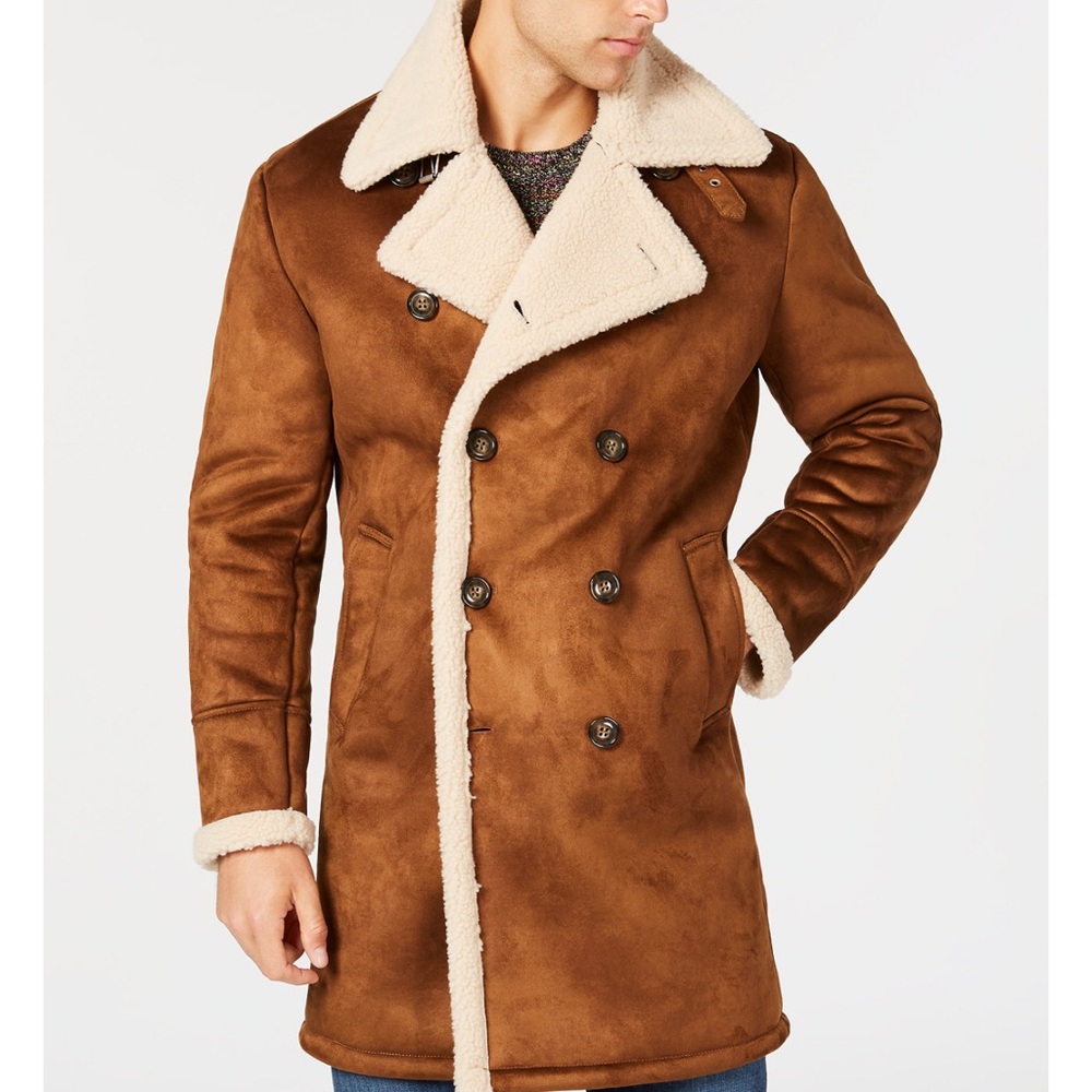 NWT Men’s Faux Shearling Overcoat